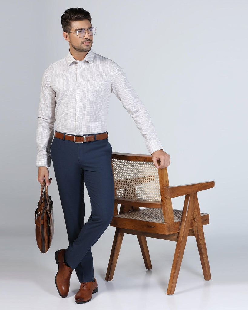 Formal Beige Printed Shirt - Zone