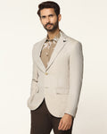 Formal Beige Solid Blazer - Gravity