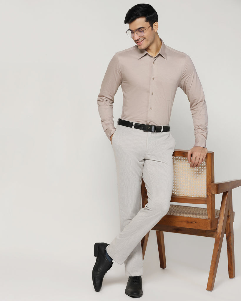 Formal Beige Solid Shirt - Boone