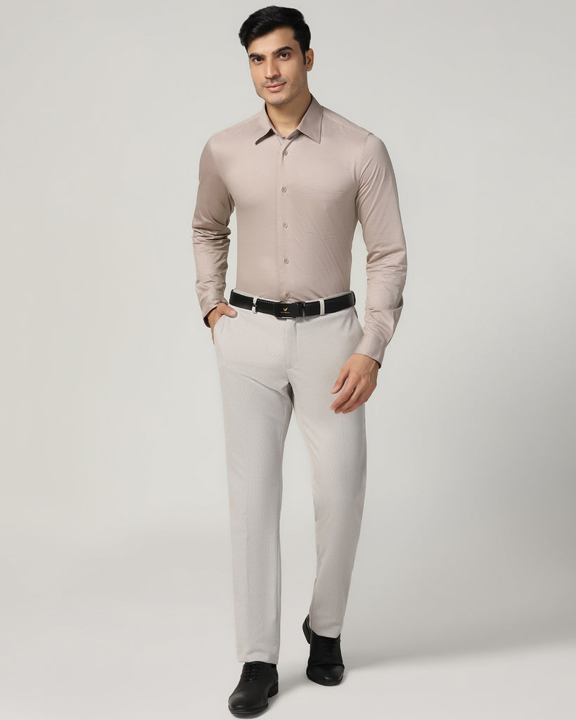 Formal Beige Solid Shirt - Boone