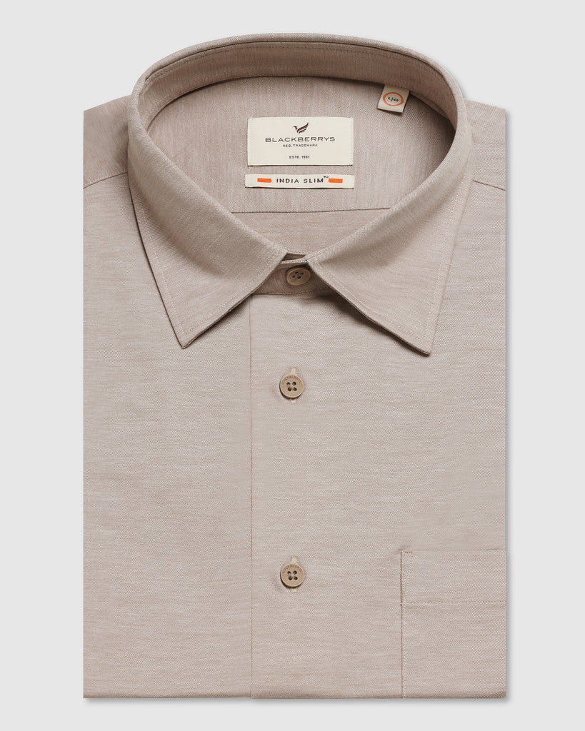 Formal Beige Solid Shirt - Boone