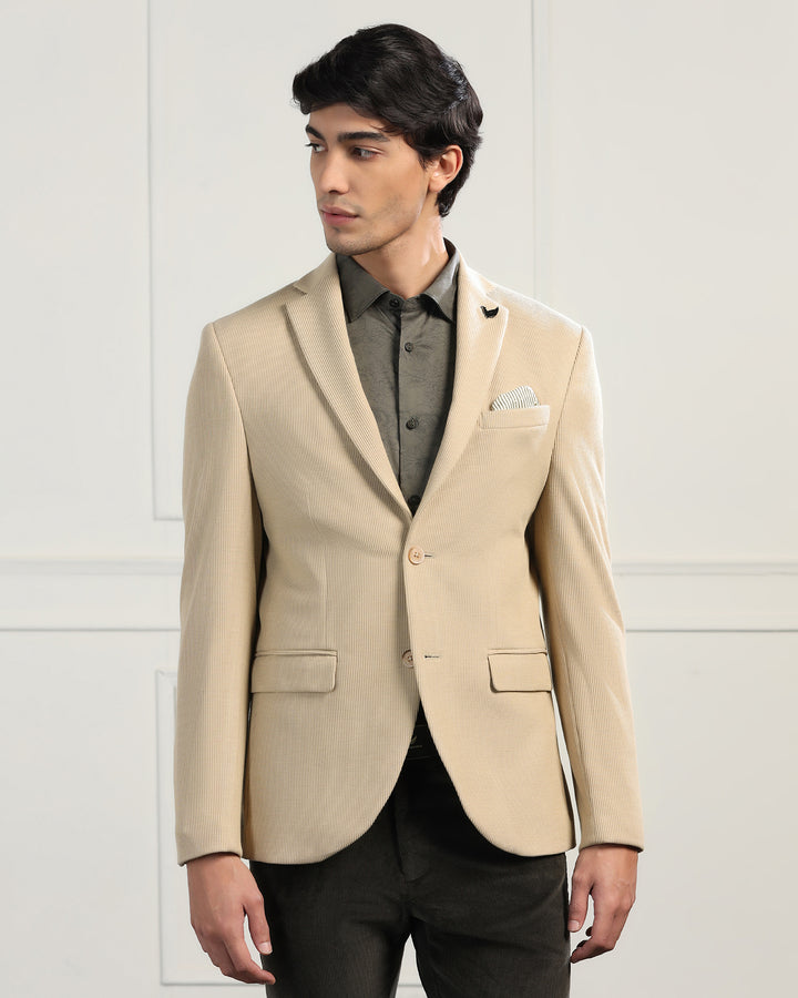 Formal Beige Stripe Blazer - Nios