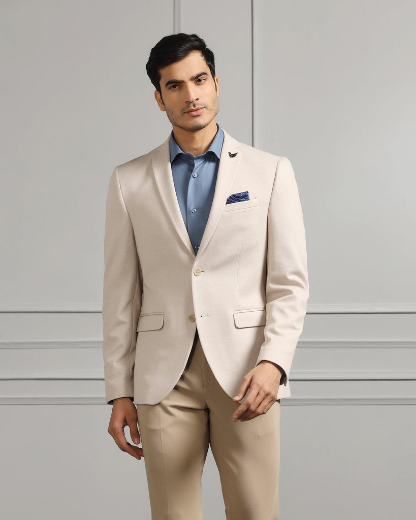 Formal Beige Textured Blazer - Caleb