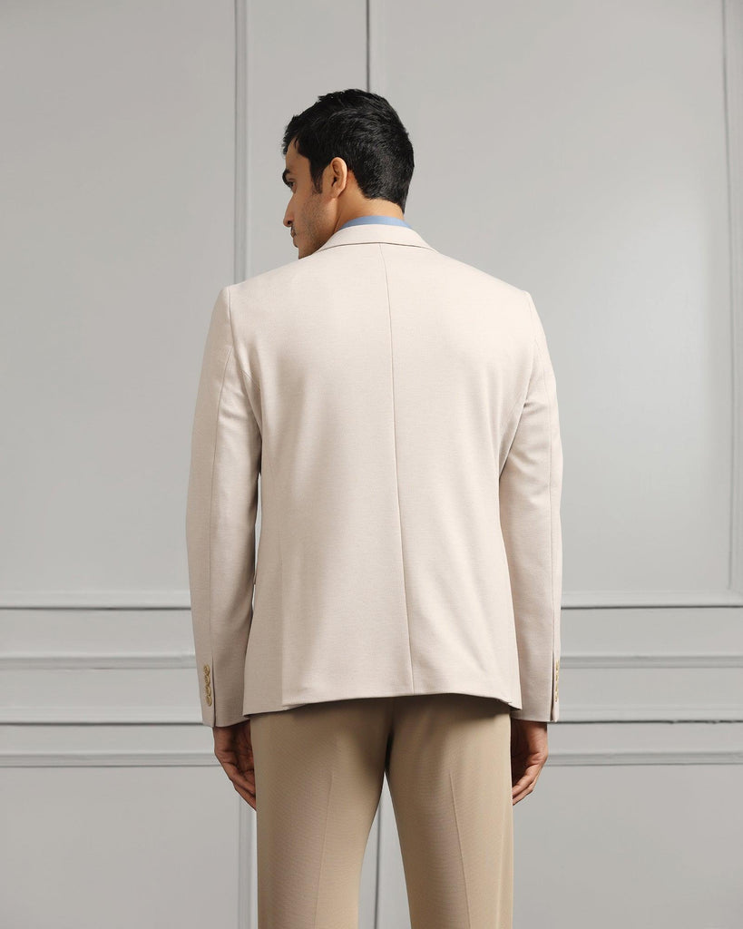 Formal Beige Textured Blazer - Caleb