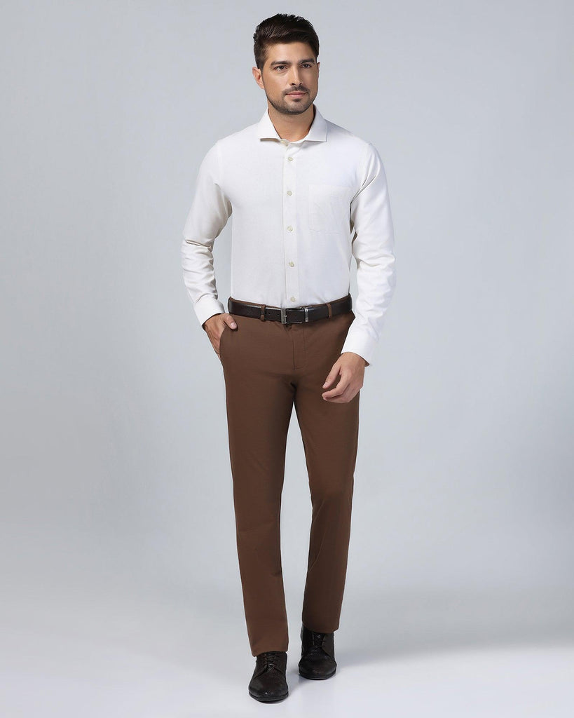 Formal Beige Textured Shirt - Matrix