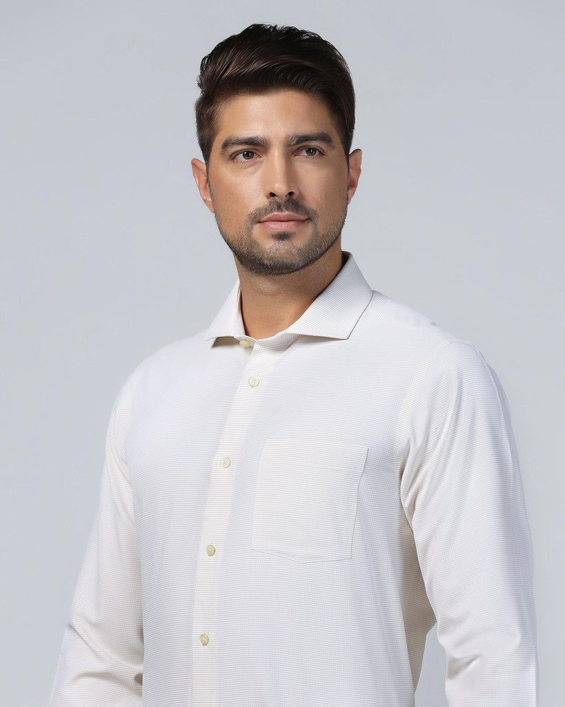 Formal Beige Textured Shirt - Matrix