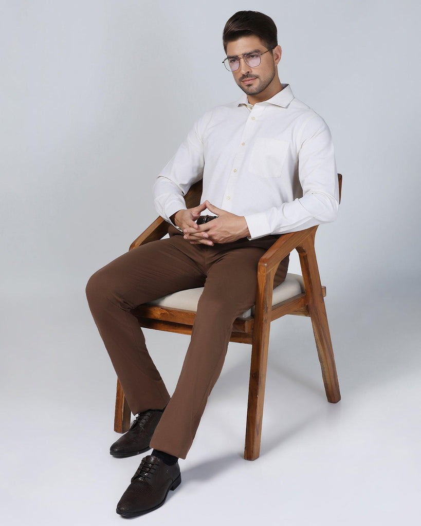 Formal Beige Textured Shirt - Matrix