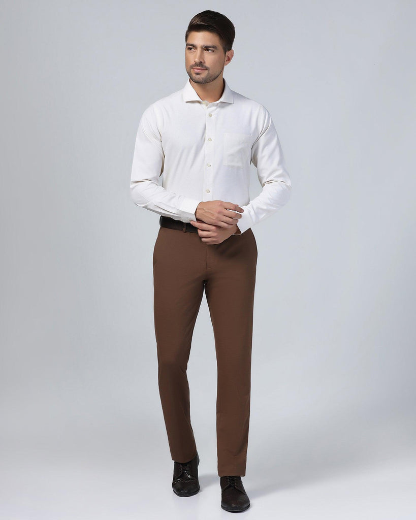 Formal Beige Textured Shirt - Matrix