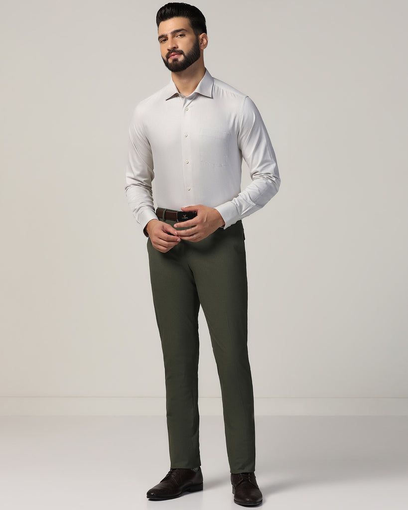 Formal Beige Textured Shirt - Qued