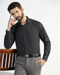 Formal Black Check Shirt - Drone