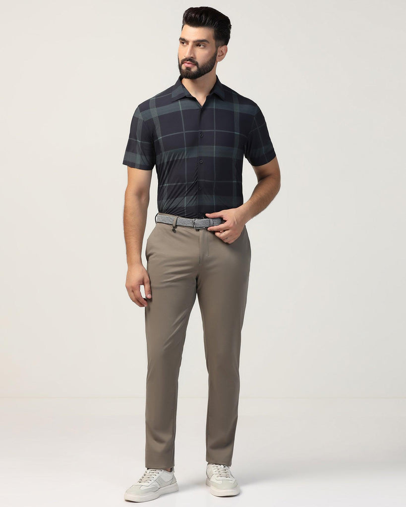 TechPro Formal Half Sleeve Black Check Shirt - Shelby