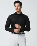 Non Iron Formal Black Check Shirt - Sky