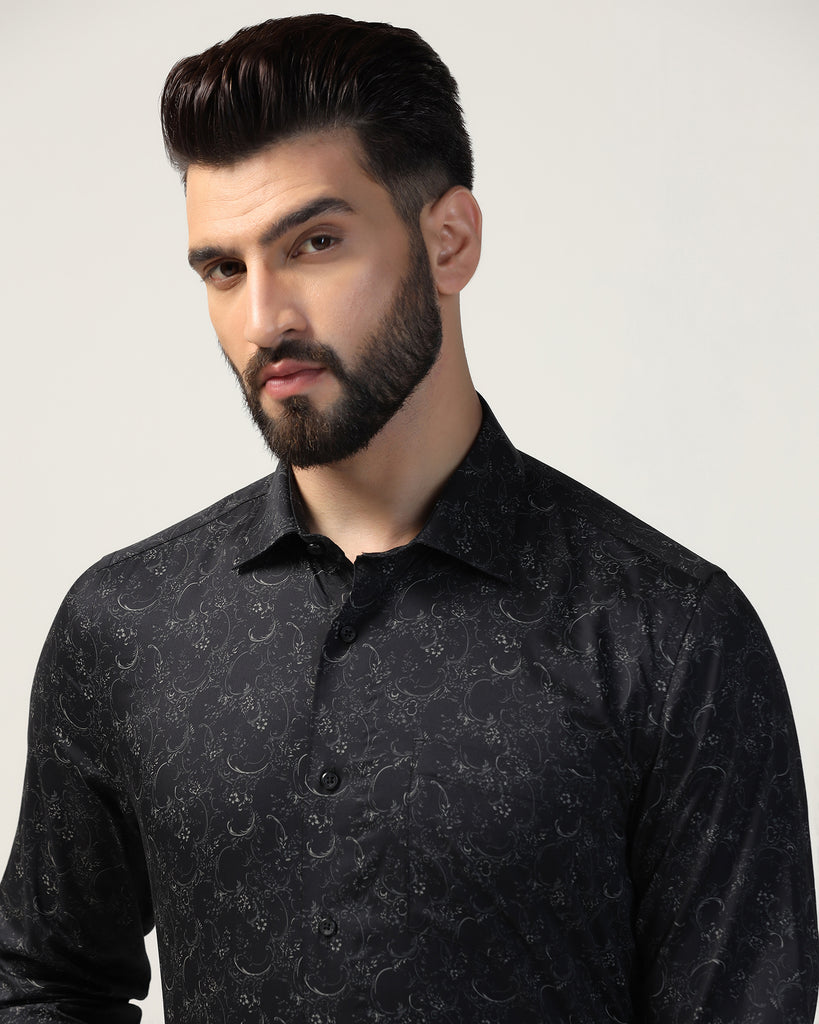 Formal Black Printed Shirt - Cedar