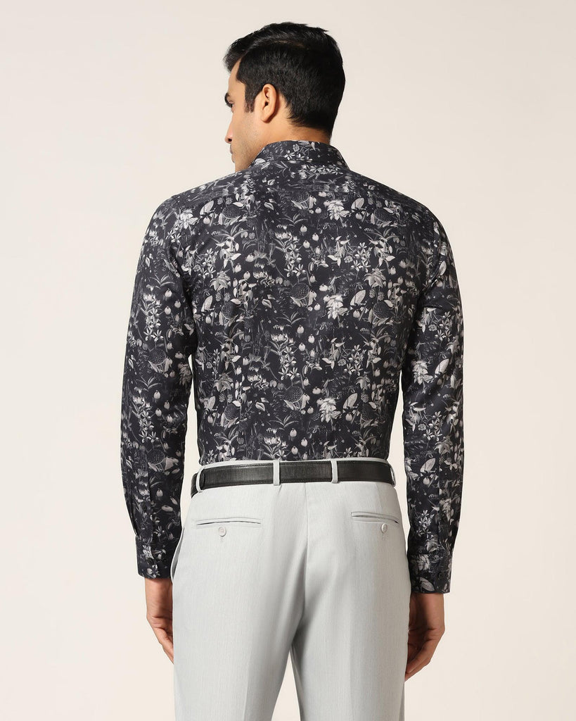 Formal Black Printed Shirt - Fret