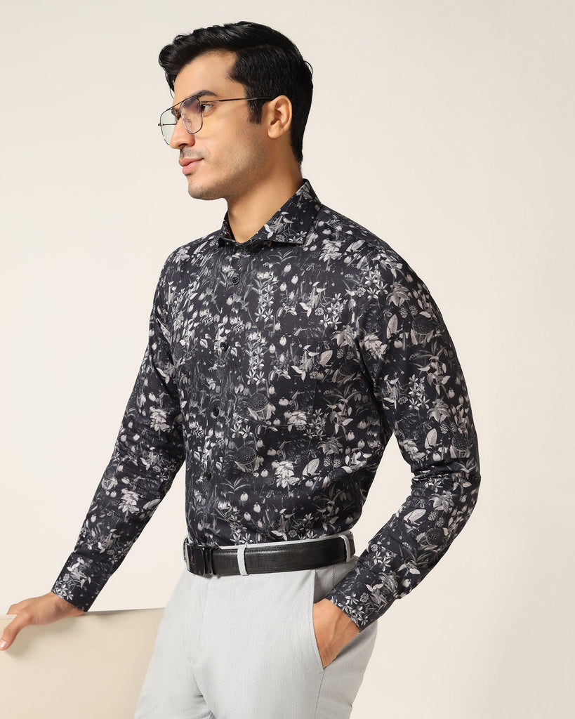 Formal Black Printed Shirt - Fret