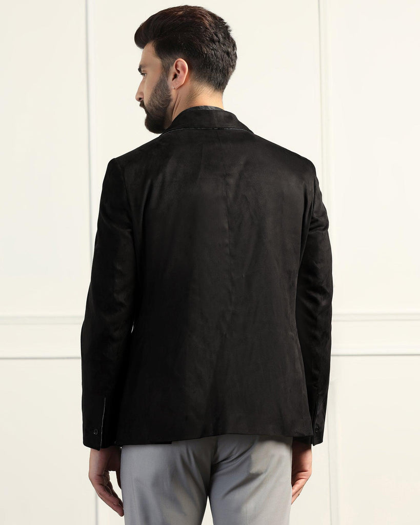 Formal Black Solid Blazer - Alcazar