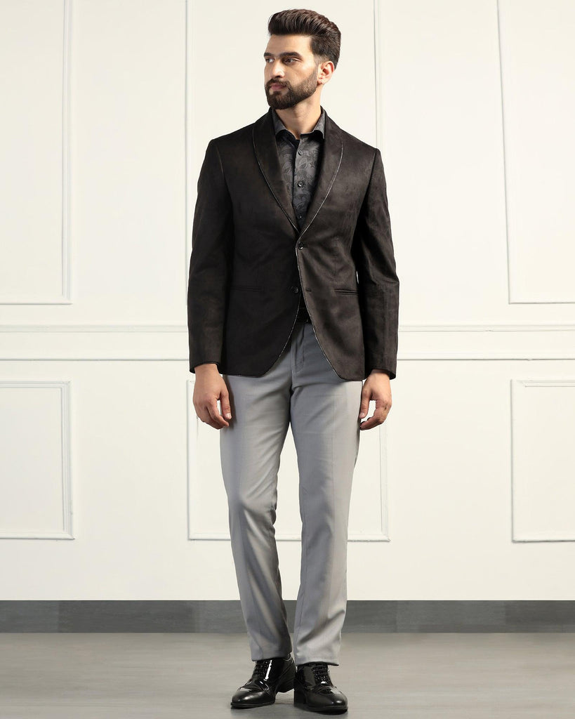 Formal Black Solid Blazer - Alcazar