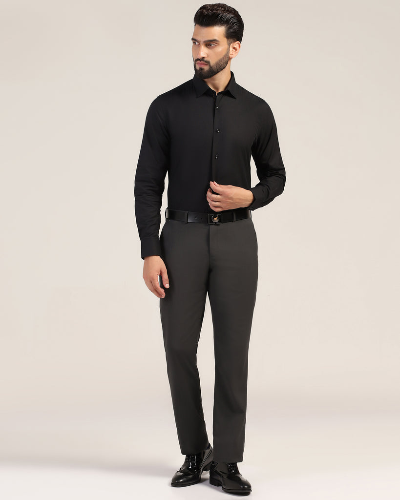 Formal Black Solid Shirt - Amber