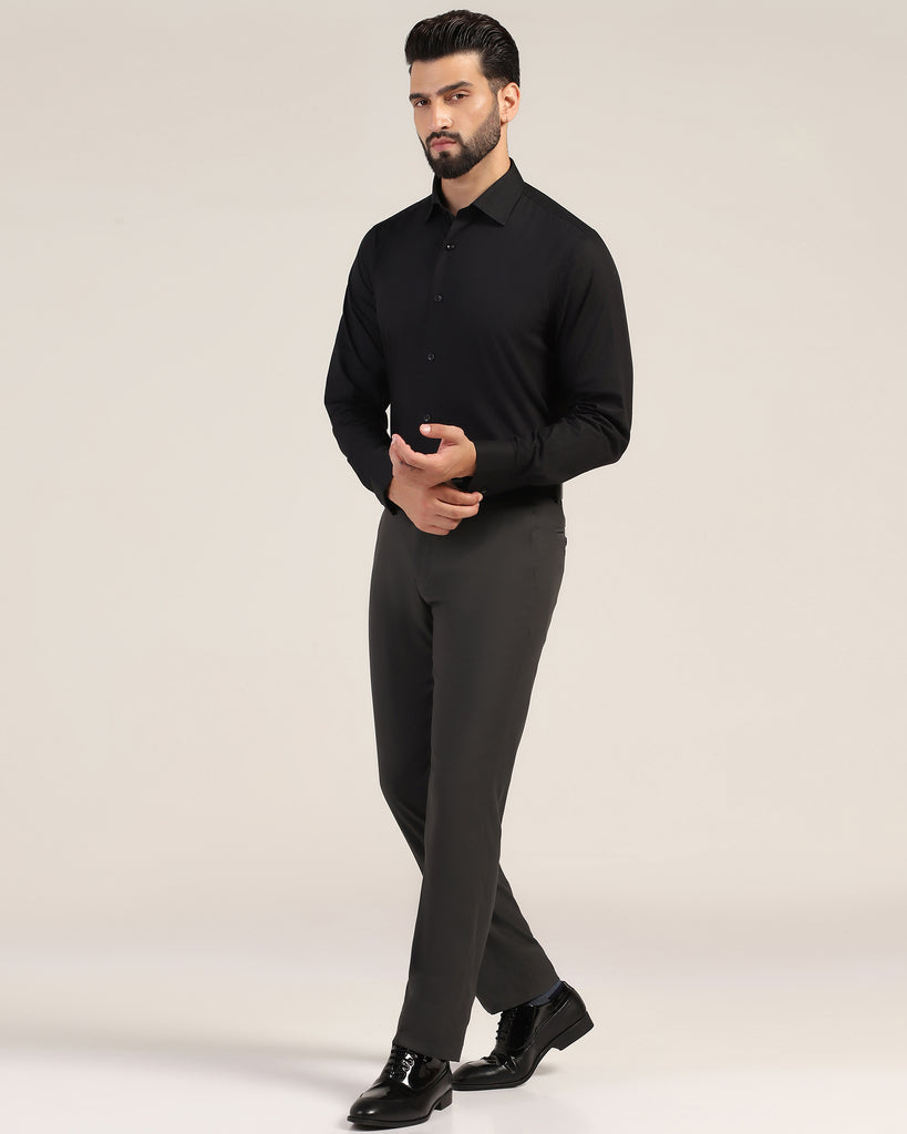 Formal Black Solid Shirt - Amber