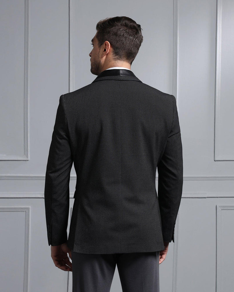 Formal Black Textured Blazer - Aaron