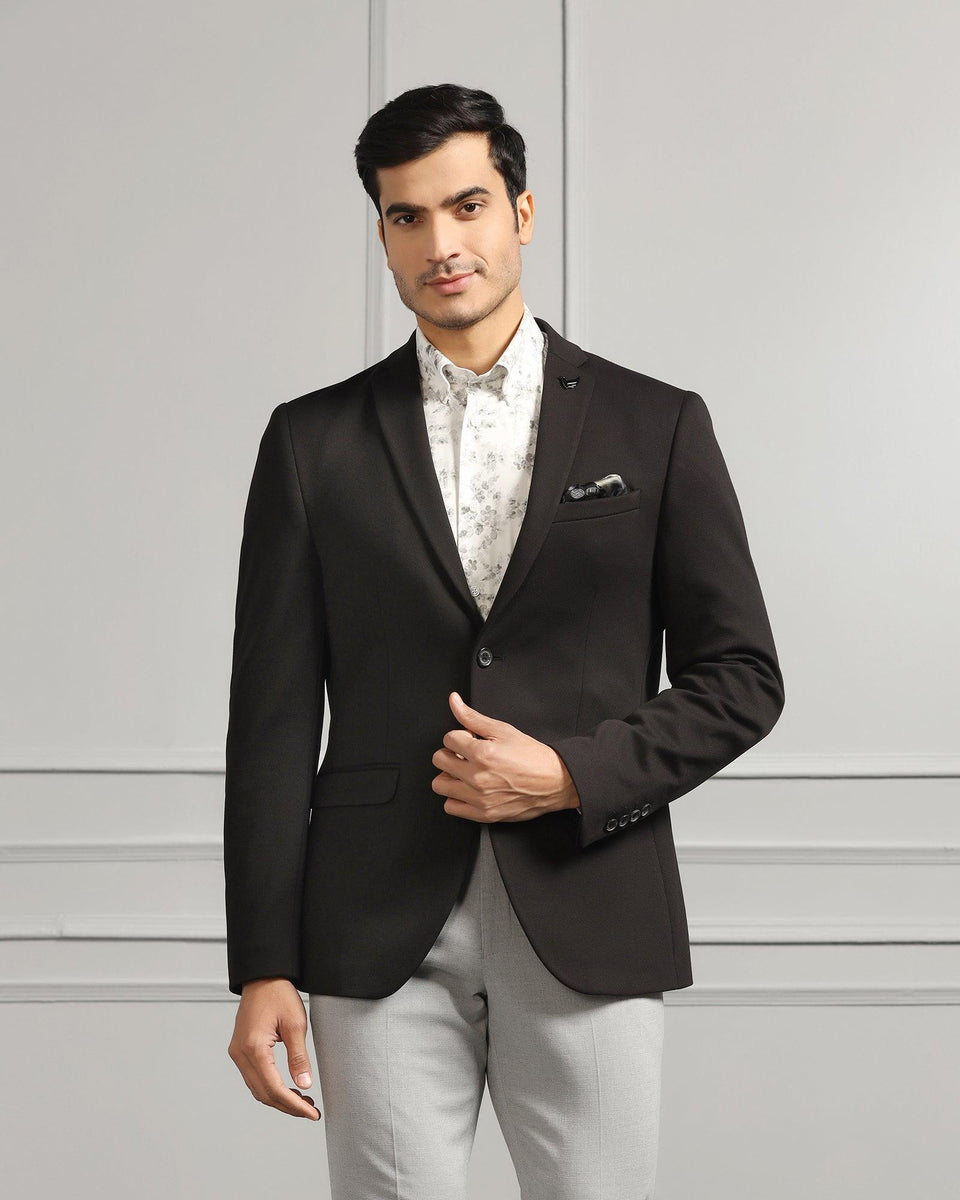 Formal Black Textured Blazer - Caleb