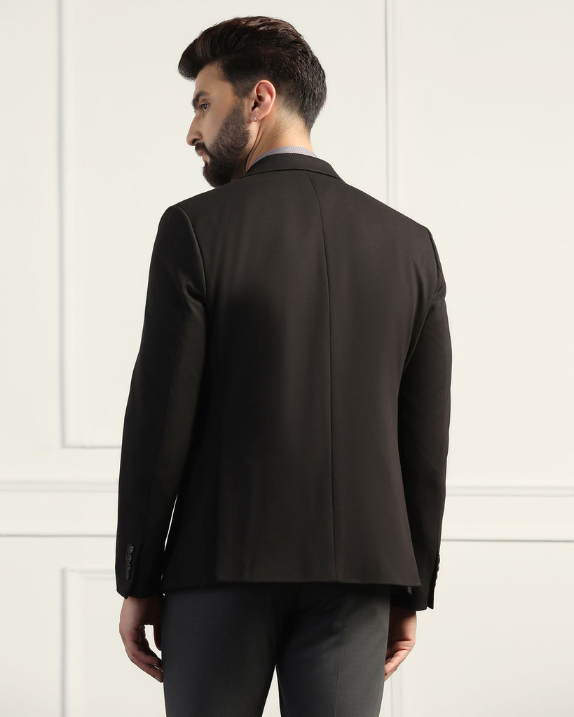 Formal Black Textured Blazer - Elevate