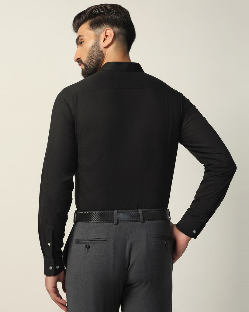 Formal Black Textured Shirt - Leon