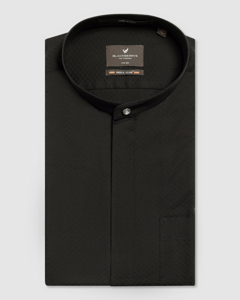 Formal Black Textured Shirt - Leon