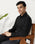 Non Iron Formal Black Textured Shirt - Melon