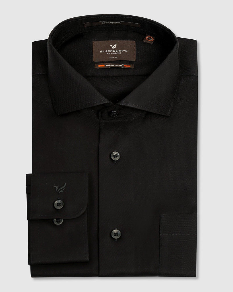 Formal Black Textured Shirt - Wager