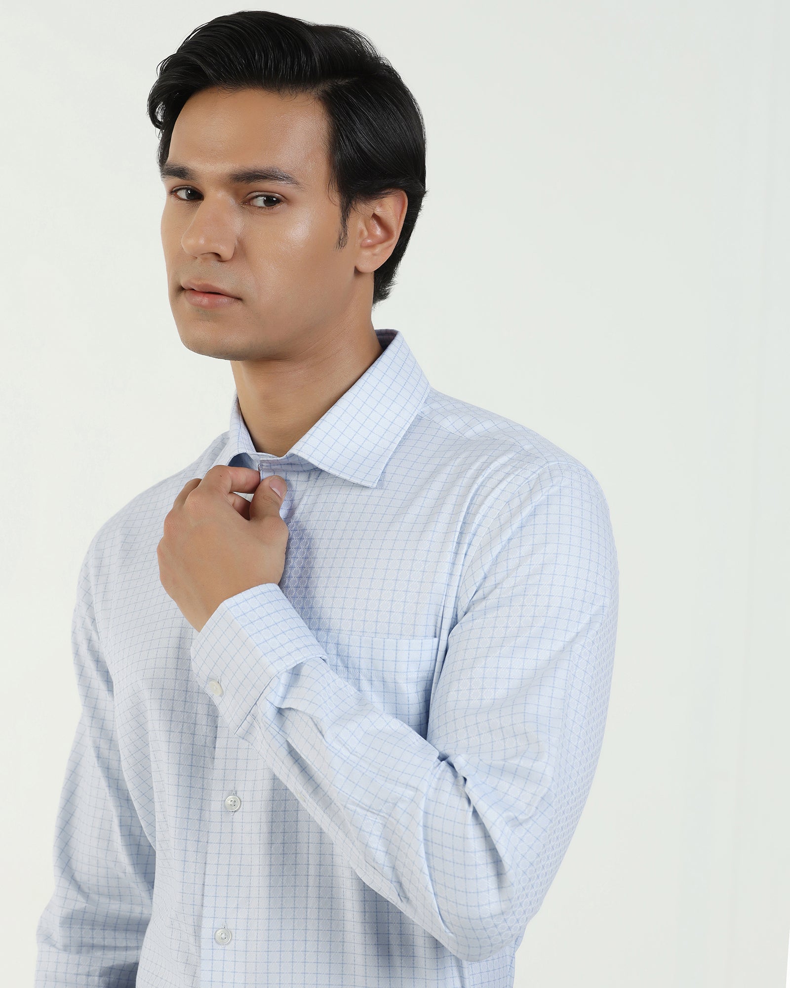 Formal Blue Check Shirt - Cosmic