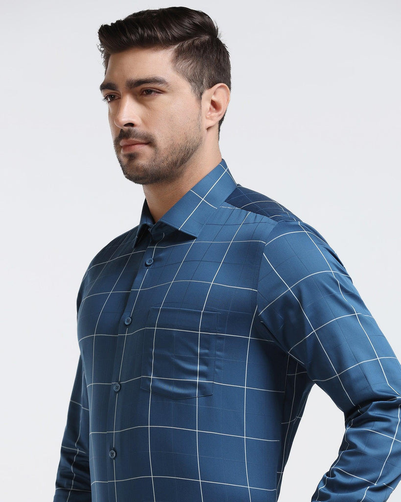 Formal Blue Check Shirt - West