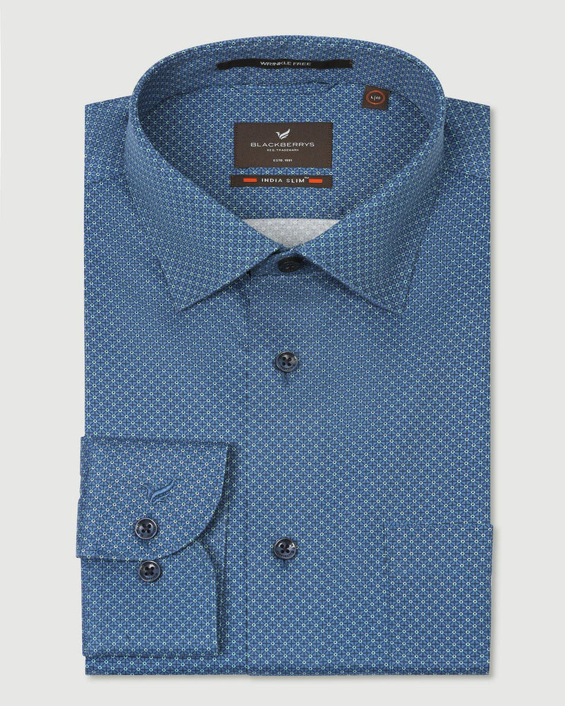 Formal Blue Printed Shirt - Brion