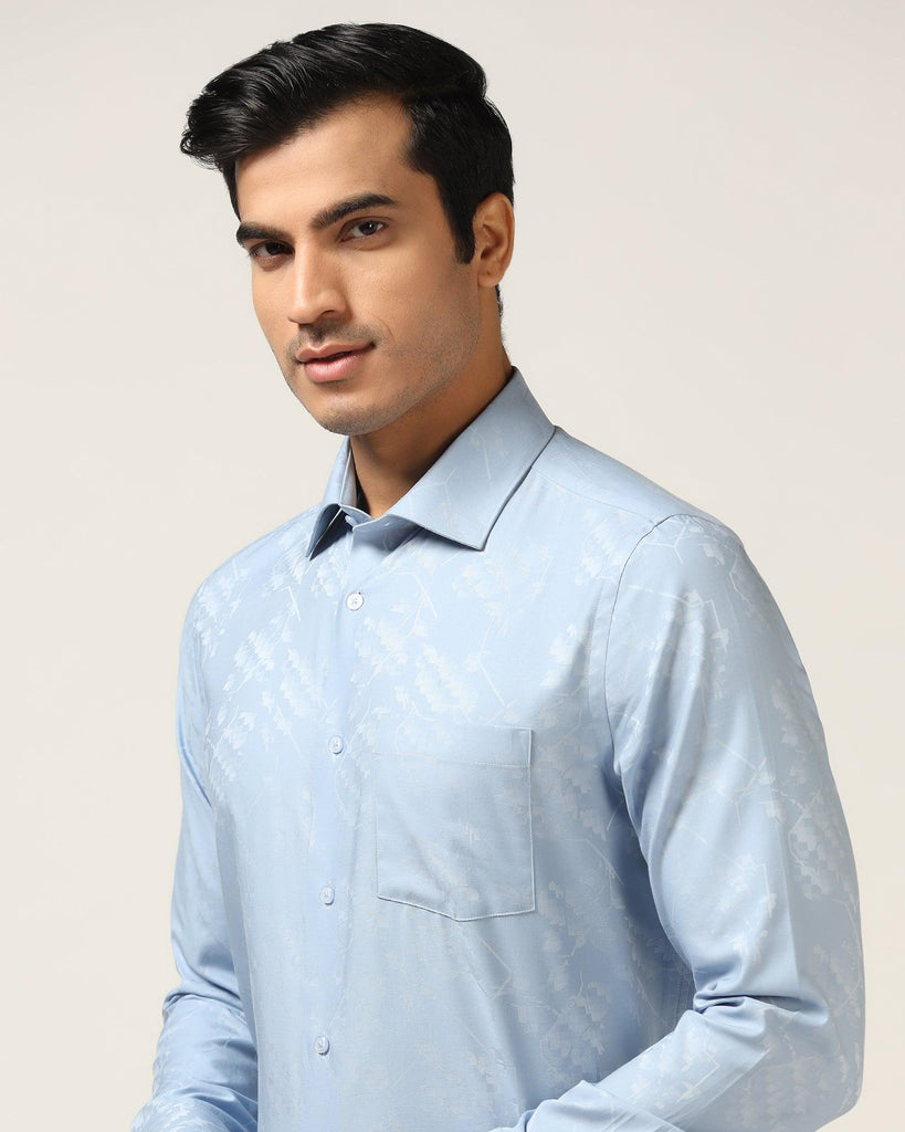 Formal Blue Printed Shirt - Chuck