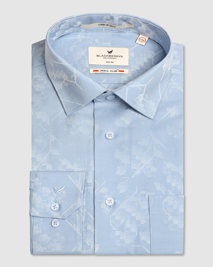 Formal Blue Printed Shirt - Chuck