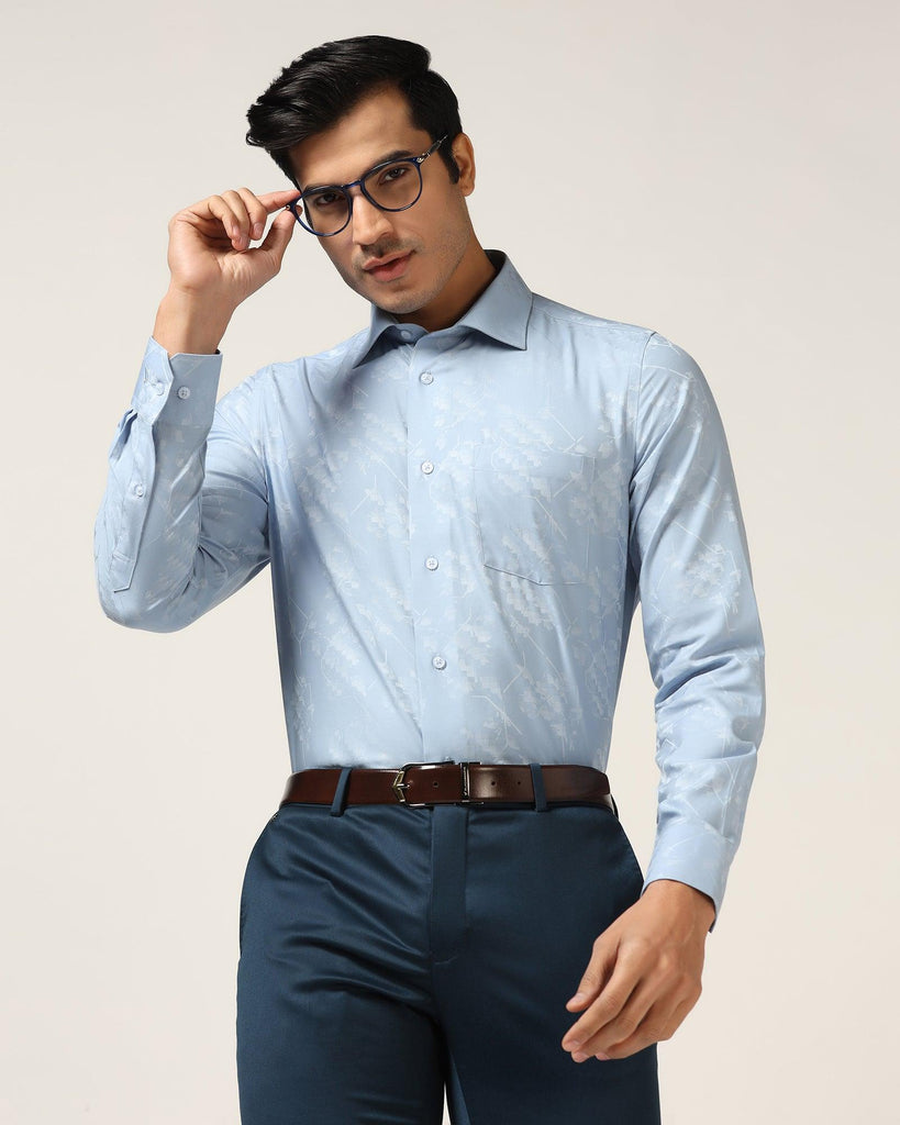 Formal Blue Printed Shirt - Chuck