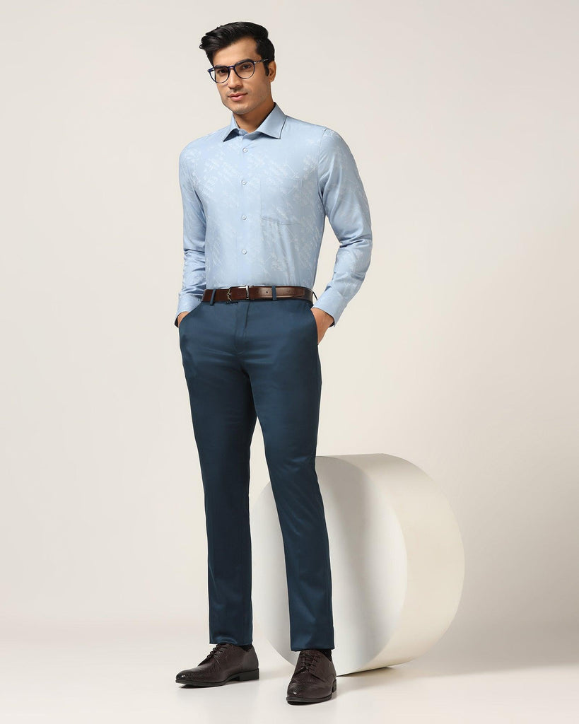 Formal Blue Printed Shirt - Chuck