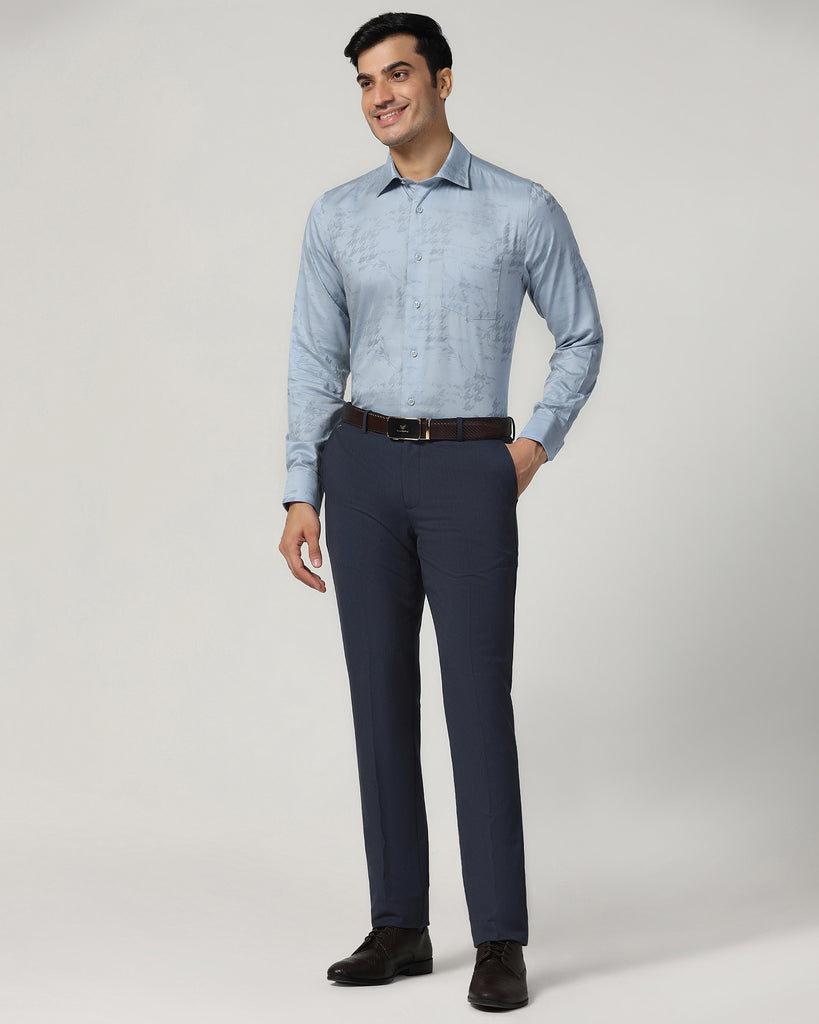 Formal Blue Printed Shirt - Jacob