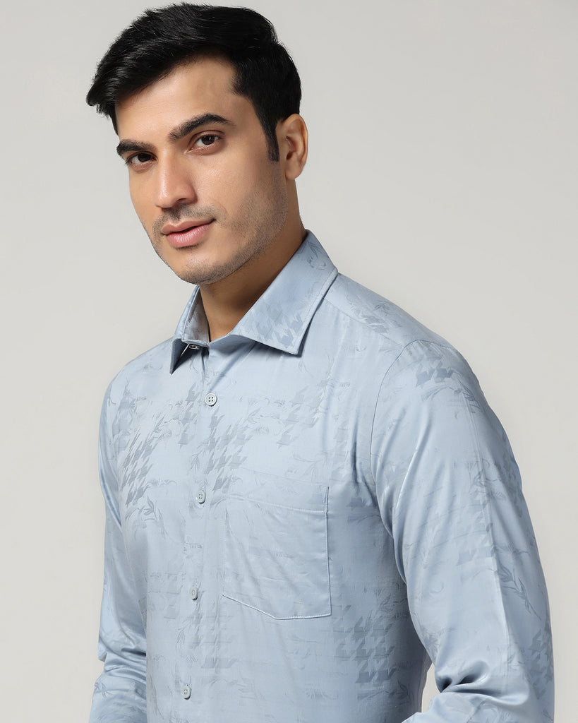 Formal Blue Printed Shirt - Jacob