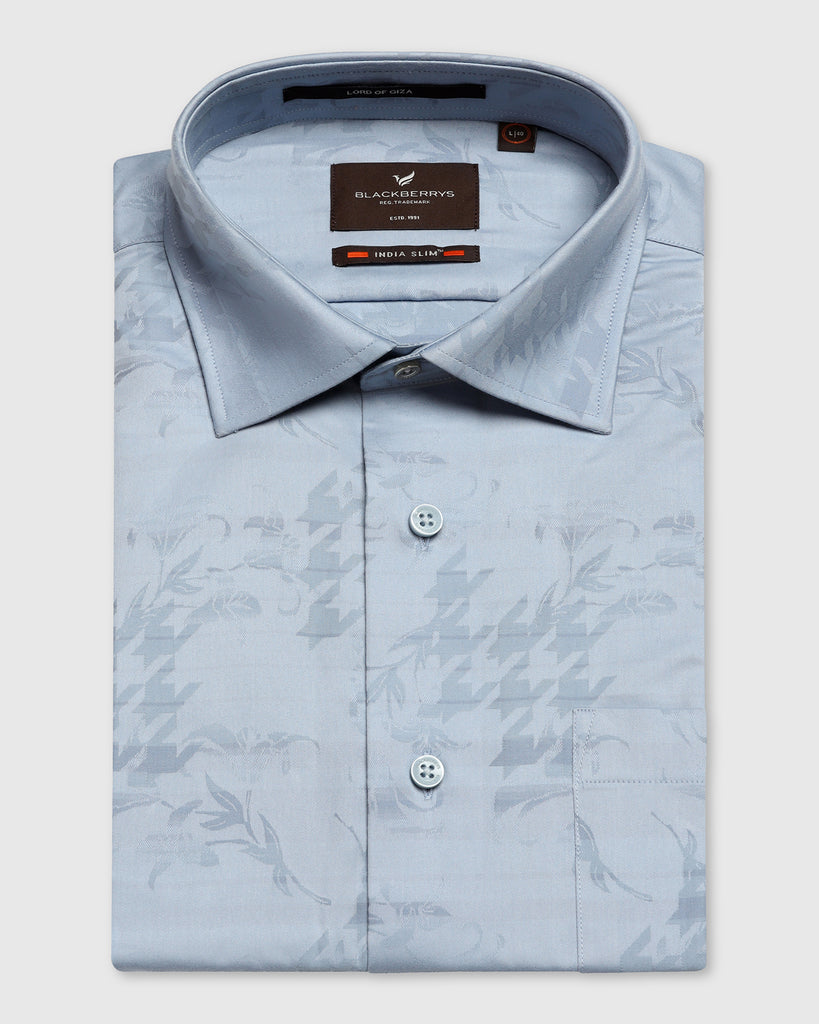 Formal Blue Printed Shirt - Jacob