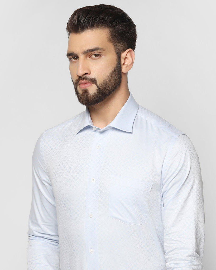 Formal Blue Printed Shirt - Jaxon