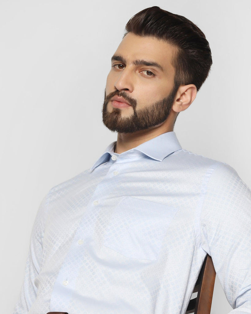 Formal Blue Printed Shirt - Jaxon