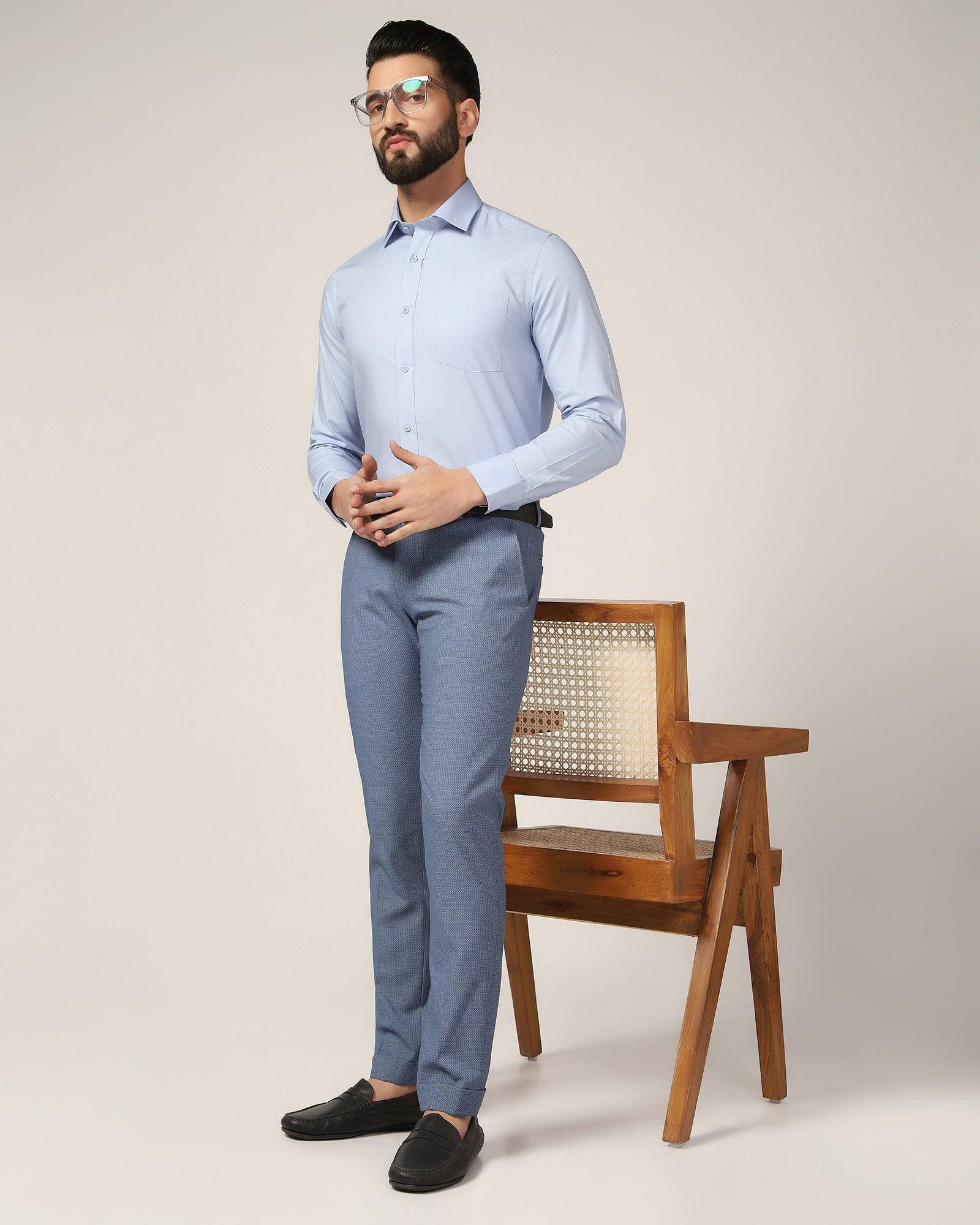 Formal Blue Solid Shirt - Retro - Blackberrys