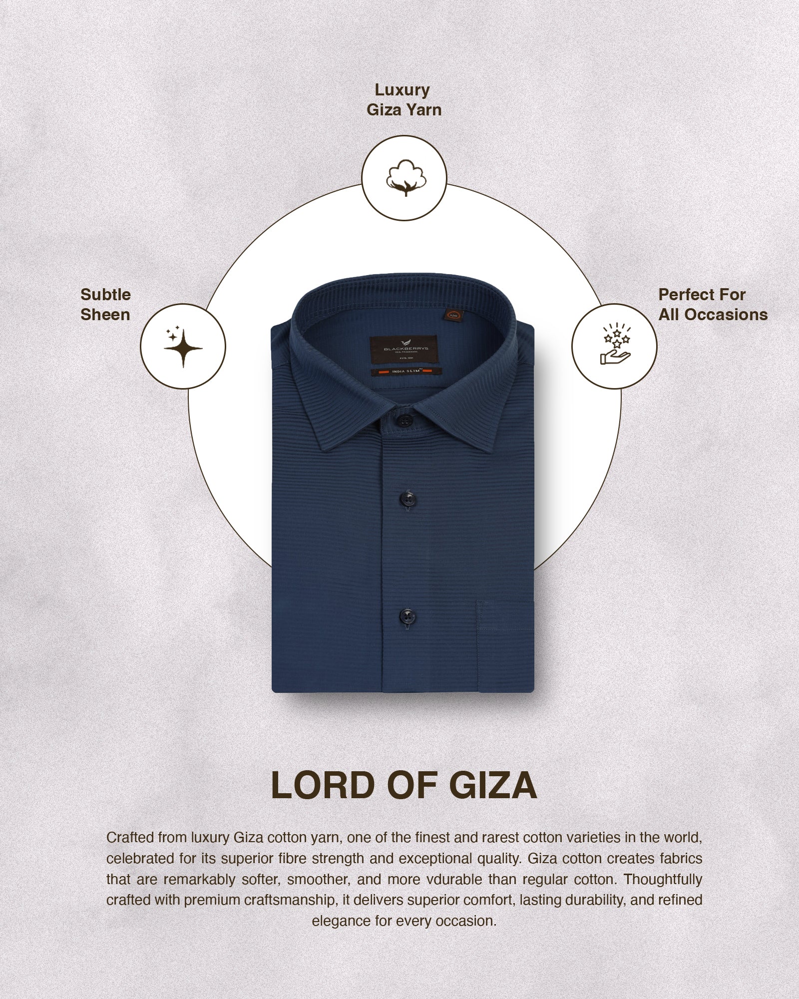 Formal Blue Stripe Shirt - Merlot