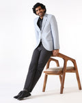 Formal Blue Textured Blazer - Barca