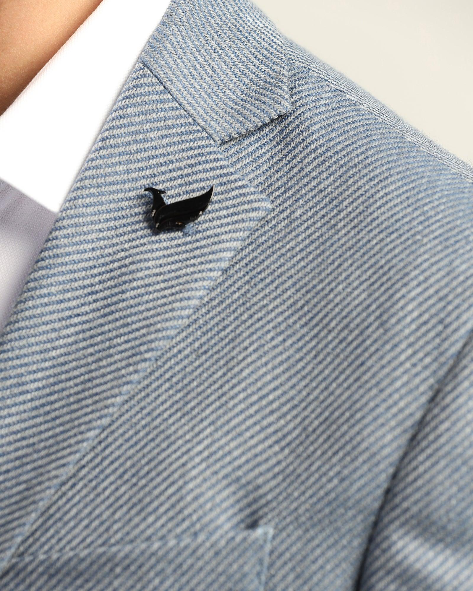 Formal Blue Textured Blazer - Corolla