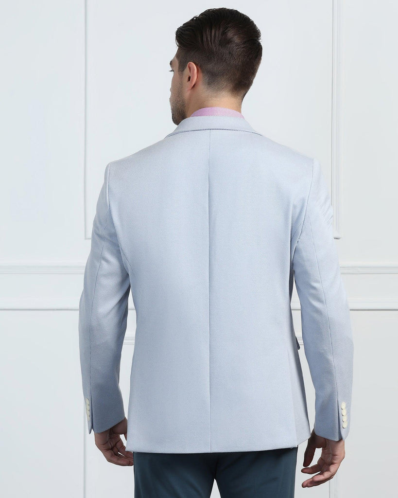 Formal Blue Textured Blazer - Venue