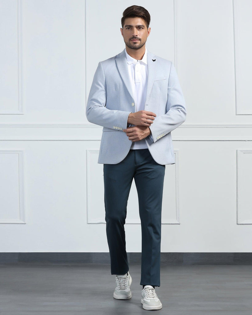 Formal Blue Textured Blazer - Venue