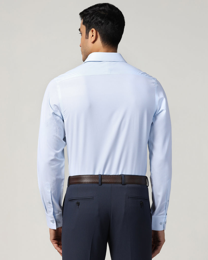 Formal Blue Textured Shirt - Ivy