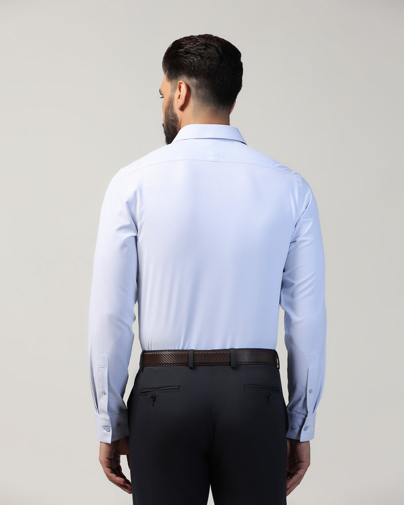 Formal Blue Textured Shirt - Matrix